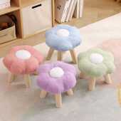 可爱花朵小凳子实木凳家用门口换鞋 凳客厅阳台茶几凳儿童坐凳矮凳