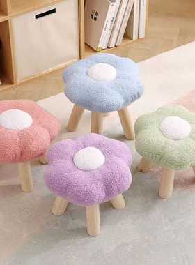 可爱花朵小凳子实木凳家用门口换鞋凳客厅阳台茶几凳儿童坐凳矮凳