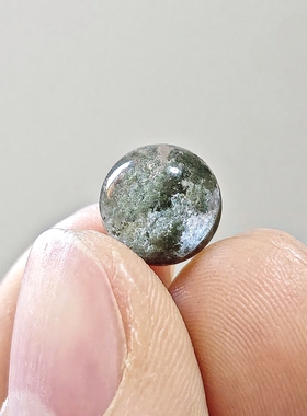A08号一物一图高端宝石天然绿幽灵单珠散珠DIY水晶无孔小圆珠10mm