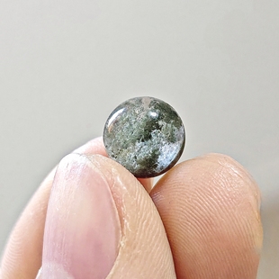 A08号一物一图高端宝石天然绿幽灵单珠散珠DIY水晶无孔小圆珠10mm
