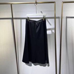 百搭休闲松紧腰PU皮半身裙女 正品 A214 秋新款