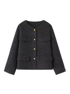 C542羊毛大衣女冬季 毛呢外套女 高级感小个子双面呢短款