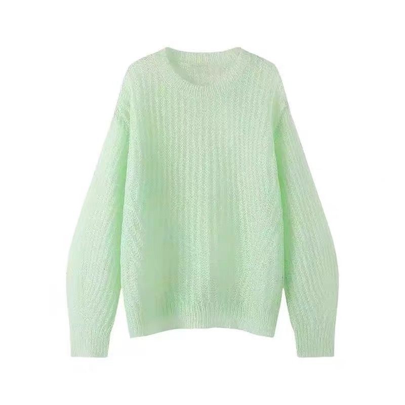 C322冬新款百搭复古慵懒风宽松针织衫女