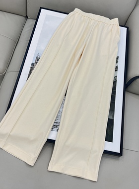 E913 秋季女装直筒裤女垂感显瘦休闲裤卫裤松紧腰宽松大码裤子女