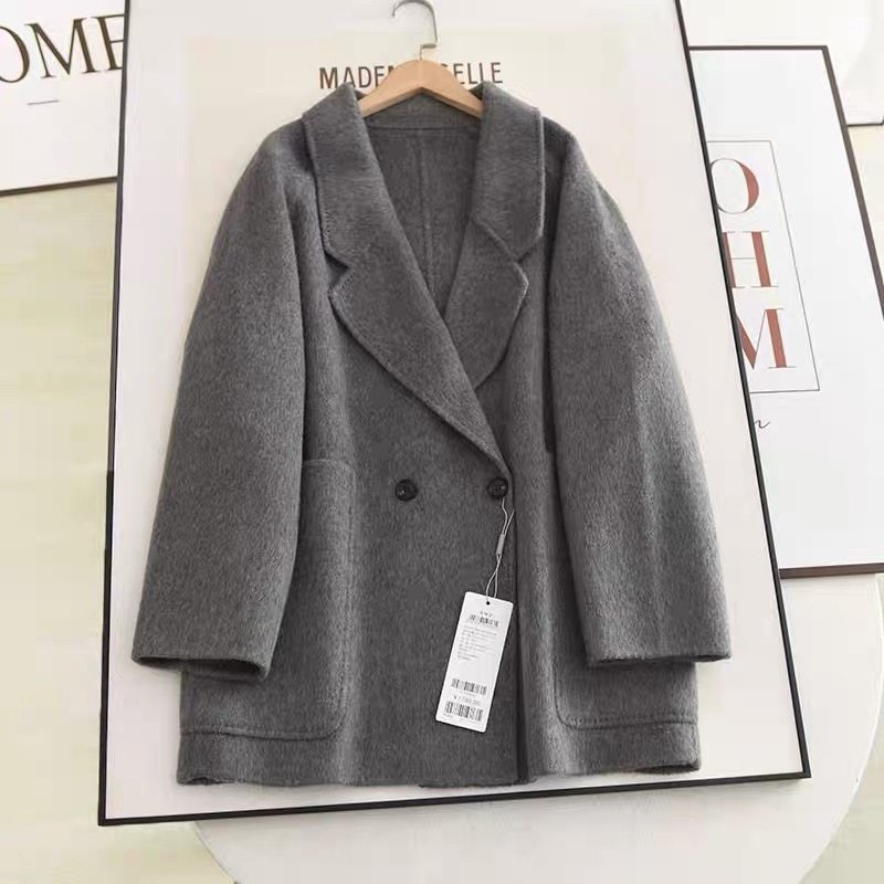 D353秋冬新款时尚百搭宽松显瘦双面呢大衣外套女,女装/女士精品,毛呢外套,淘宝优惠券,粉丝福利购,淘宝优惠卷