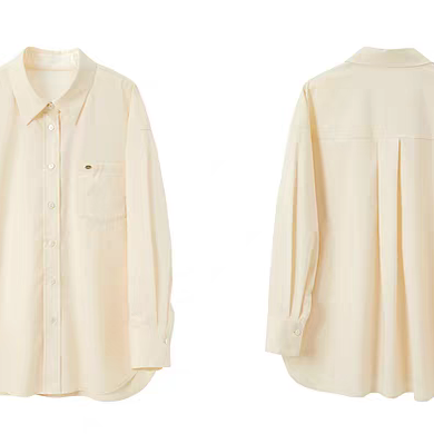 C234彩衬衫春秋季新款多巴胺衬衣翻领宽松上衣休闲百搭减龄