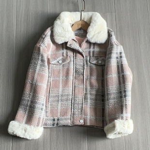 A952小香风羊羔绒拼接外套女冬季 保暖宽松上衣