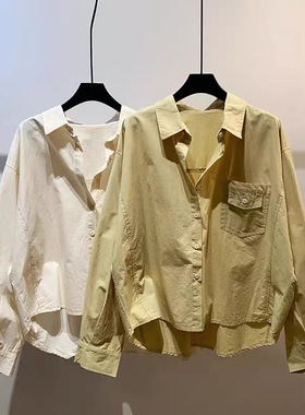 B204慵懒风减龄衬衫女装外套秋季衬衫韩范宽松显瘦百搭衬衫上衣