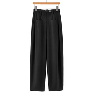 通勤百搭高腰显瘦萝卜裤 长裤 休闲裤 女裤 女 腰带西装 B753春新款