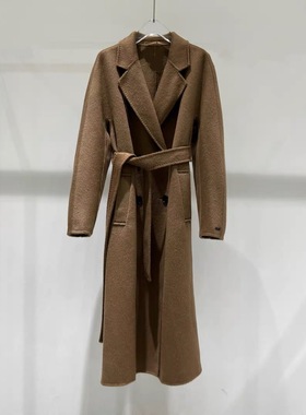 C522冬款女时髦舒适双面呢子大衣西装领收腰风衣女41032337