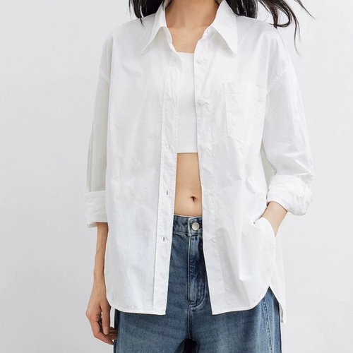 B623匹马miam简约长袖衬衫宽松高品质简约秋季女装衬衫
