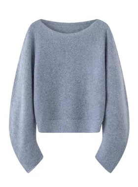 C202新款一字领休闲针织衫蝙蝠袖毛衣女AR804005