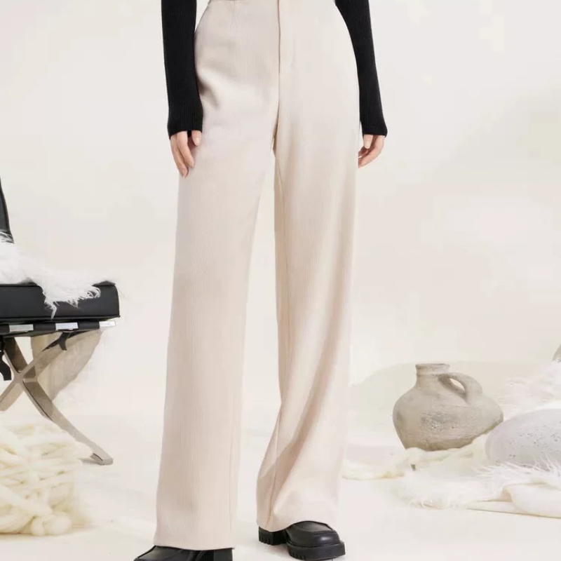 A302雪尼尔糯米裤女士阔腿简约舒适休闲裤1DA151742
