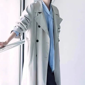 宽松休闲外套 气质双排扣风衣女中长款 B853秋季 新款
