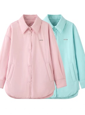 A262小香风轻型薄款衬衫式羽绒服女冬季新品正反两面穿保暖鹅绒服