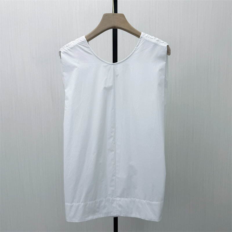 A203 夏季新品 无袖衬衫女气质宽松简约百搭下摆开叉显瘦背心上衣