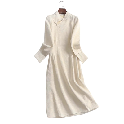 B152显瘦国风新中式改良秋季长袖旗袍新款年轻款女复古连衣裙