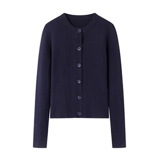 柔软薄款 开衫 简约毛衣外套女 短款 A323小个子外穿修身