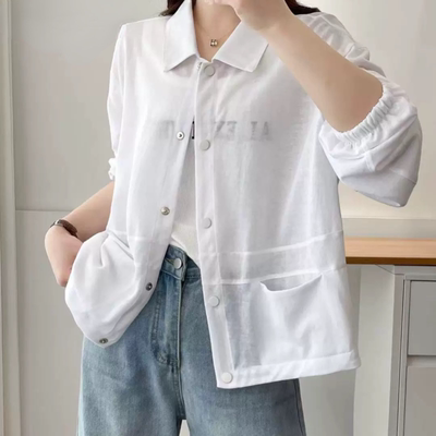 B124新款防晒服女夏季薄款宽松防晒衣轻薄透气外套长袖休闲风