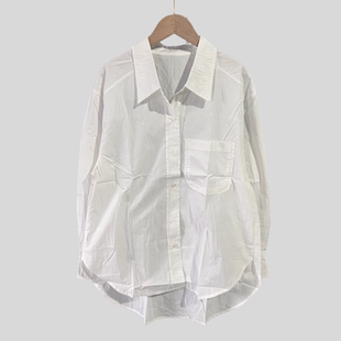 前短后长衬衫 大码 女1386 锦纶混纺长袖 D323宽松大码