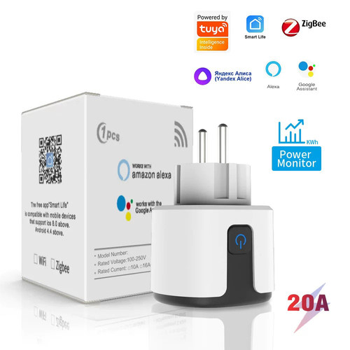 zigbee智能插座欧法规通用跨境热销产品涂鸦app带计电量中继功能