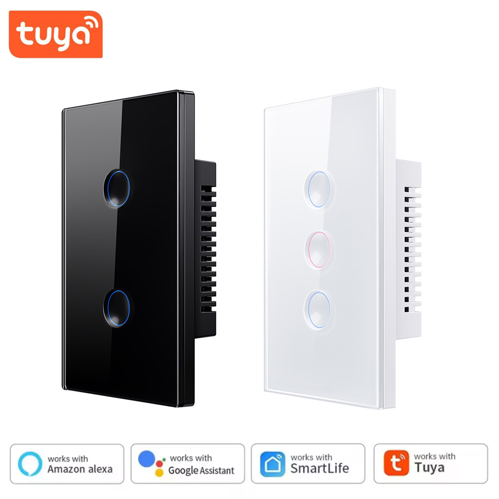 凹孔按钮涂鸦ZigBee/WiFi/Matter美规智能开关 2.5D凹糟款120型