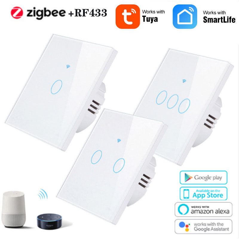 涂鸦zigbee开关wifi开关物联网86型欧规墙壁开关单火线零火线Tuya