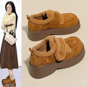 品牌撤柜加绒厚底勃肯鞋 美拉德增高乐福雪地靴 毛毛鞋 女款 2025冬季