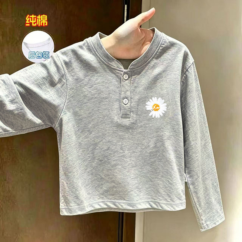舒适洋气休闲百搭POLO卡通纯棉男女童T恤打底衫上衣26秋新品长袖