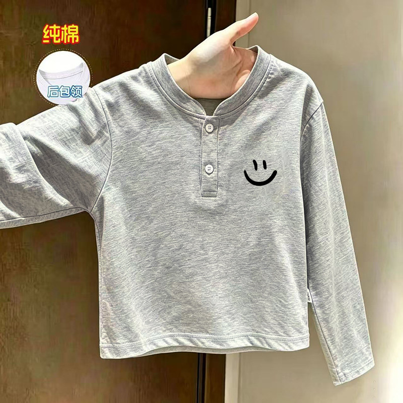 POLO卡通纯棉男女童打底衫T恤潮后包领新品长袖上衣舒适休闲百搭