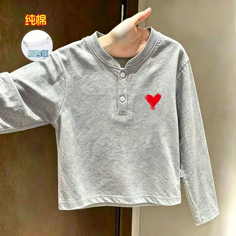 卡通纯棉男女童T恤打底衫上衣26秋新品长袖舒适洋气休闲百搭POLO