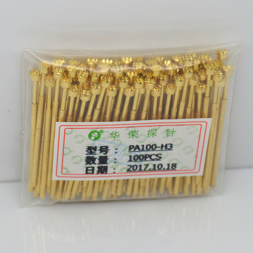 华荣探针PA100-H3/H4/H5（九脚梅花头）镀金头测试针1.36MM弹簧针