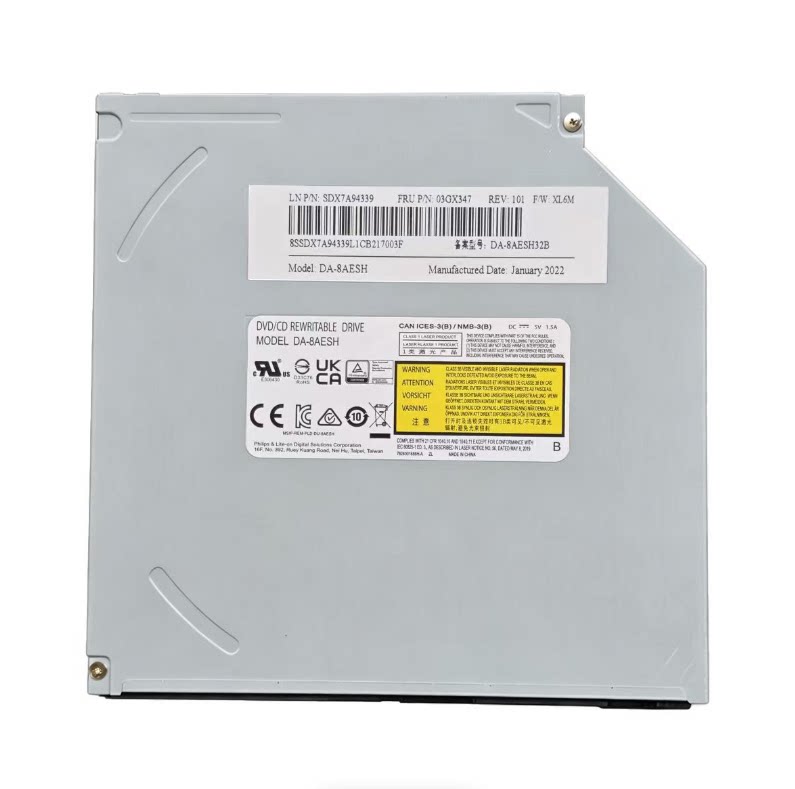 DA-8AESH笔记本光驱DVD刻录机SATA内置小主机9.0MM厚DA-8A6SH图片