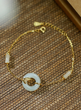 御臻女925银和田玉手链