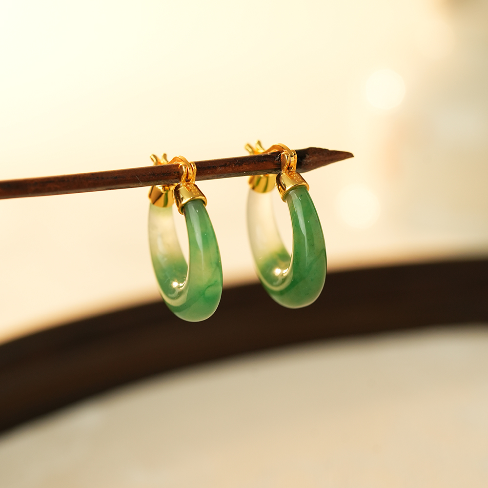 非洲翠S925银耳扣精致