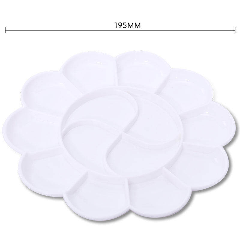 得力梅花大号颜料调色盘学生美术用水彩水粉国画 画三线 线调色板