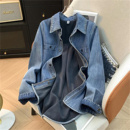 外套衬衣 女上衣复古牛仔衣休闲秋冬美式 爆款 宽松加厚加绒牛仔衬衫