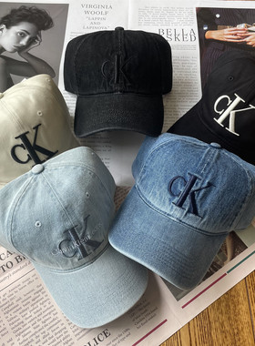 现货Calvin Klein/CK 男女春夏秋新款可调牛仔百搭刺绣棒球帽帽子