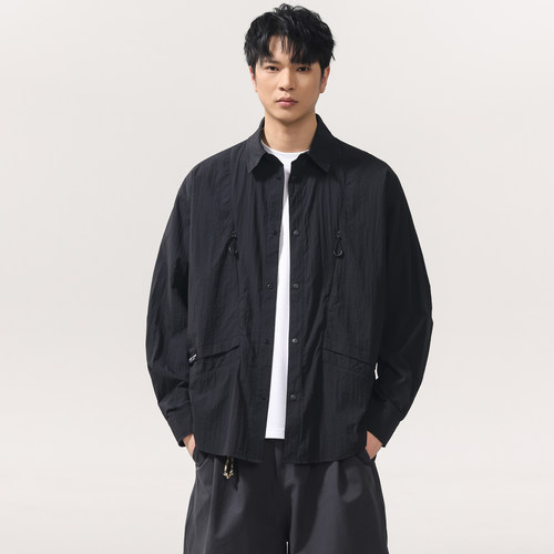 夏季户外轻量化防晒长袖衬衫男