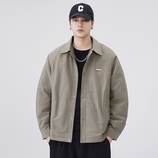 高品质翻领轻薄款90白鸭绒羽绒服男2025冬季新款宽松保暖工装外套