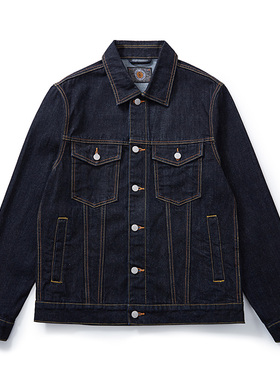 美式经典高端赤耳丹宁原色牛仔外套男2025秋季宽松翻领工装外套潮