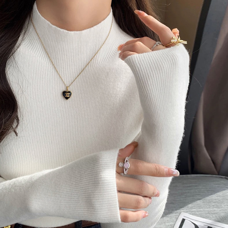 慵懒风针织衫半高领打底衫女秋冬2025新款内搭高级感洋气长袖上衣