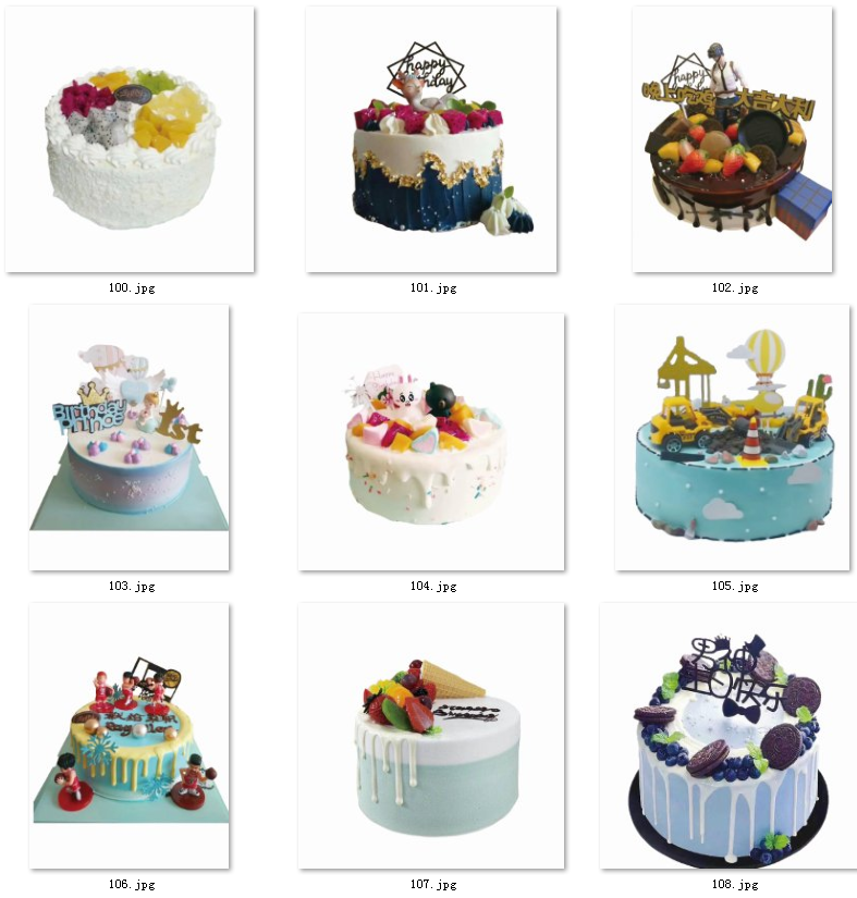 97-生日蛋糕图片素材定制卡通蛋糕烘焙图片PSD免抠图蛋网红糕图片