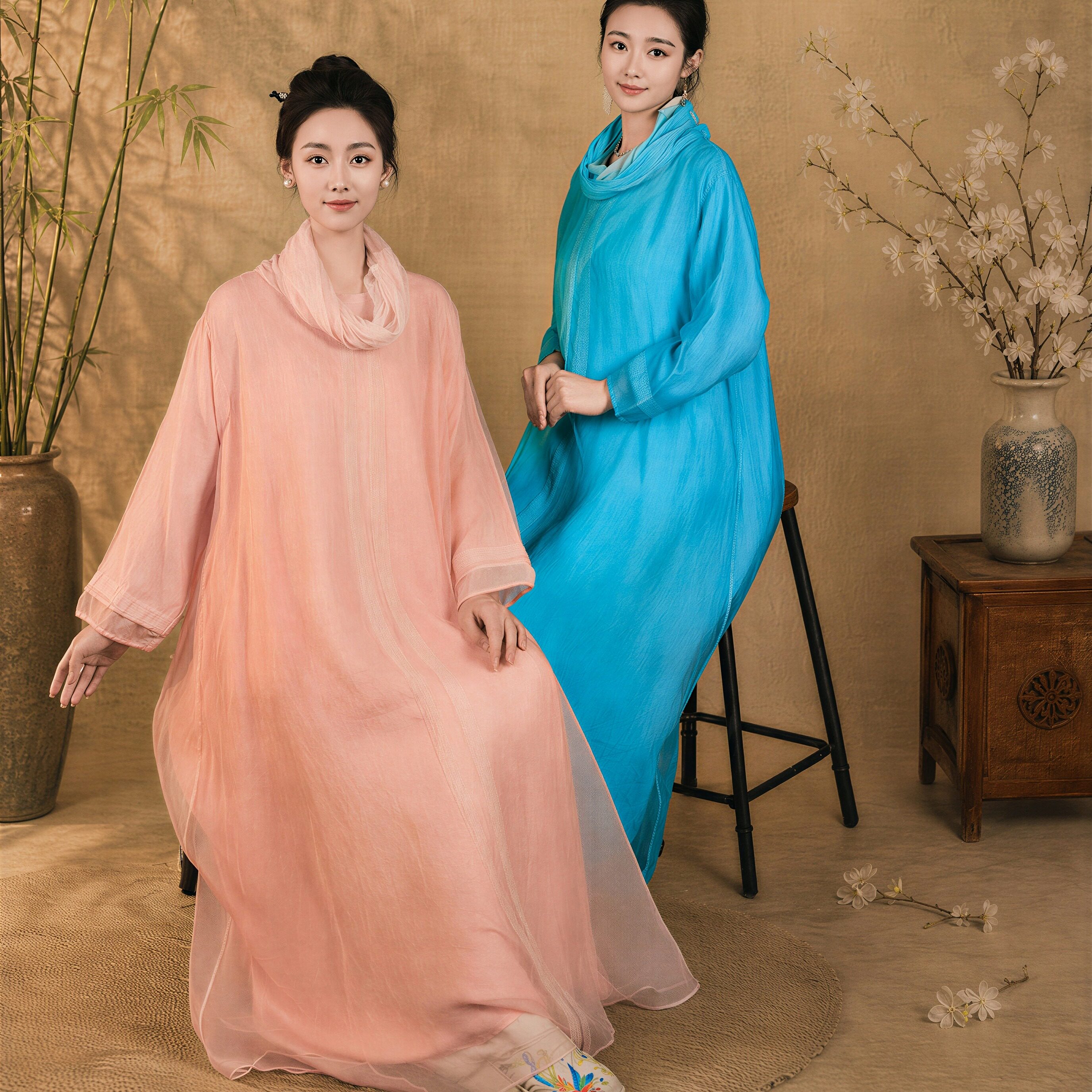 静居衣舍原创设计师桑蚕丝连衣裙疗愈新中式修禅服轻国风高端气质