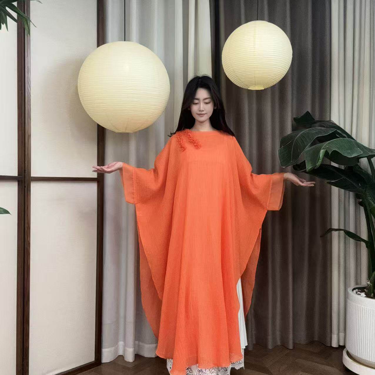 净居衣舍原创设计纯色亚麻禅舞服禅服禅意疗愈服连衣裙