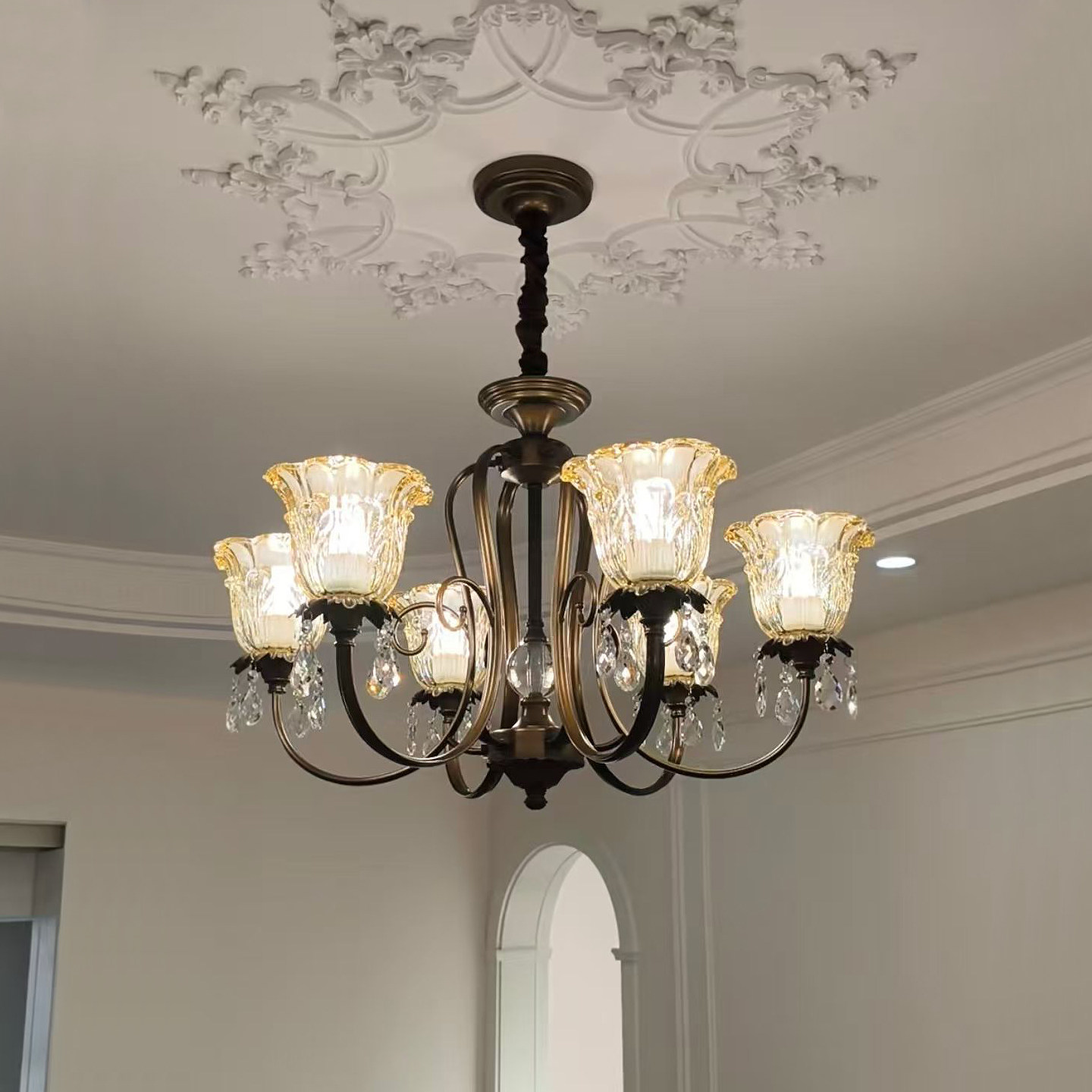 法式客厅吊灯大厅主灯餐厅灯卧室灯复古美式轻奢水晶灯 包安装,家装灯饰光源,客厅吊灯,淘宝优惠券,粉丝福利购,淘宝优惠卷