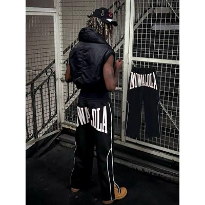 Mowalola Destroy Lonely同款秀款条纹撞色休闲宽松baggy运动卫裤