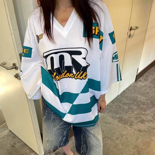 香港正品Martine Rose 26ss拼色网眼球衣MR字母短袖Playboicarti