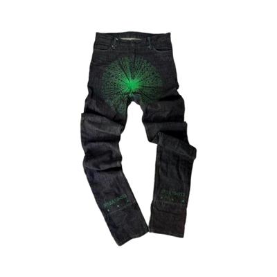 香港正品Hood By Air黑客帝国暗码印花HBA原牛牛仔裤Playboicarti