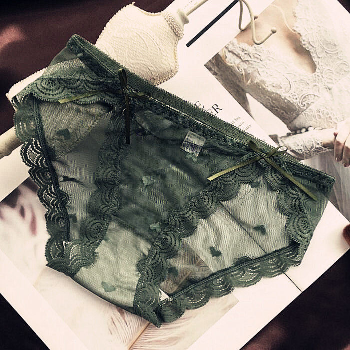 新品促销价性感低腰内裤女蕾丝短裤透明三角裤网纱丝滑速干锦纶